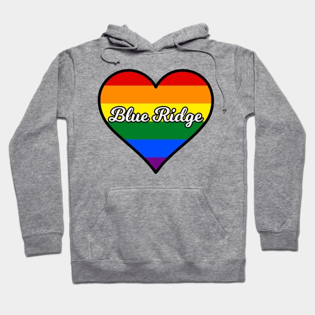 Blue Ridge Georgia Gay Pride Heart Hoodie by fearcity